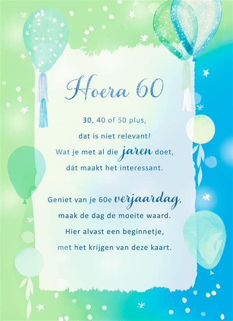 60 jaar verjaardag. Teksten en mooie cadeautips.